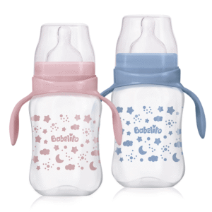 BIBERON 250 ML PP BOCA ANCHA TETINA SILICONA Flujo 2 con asas